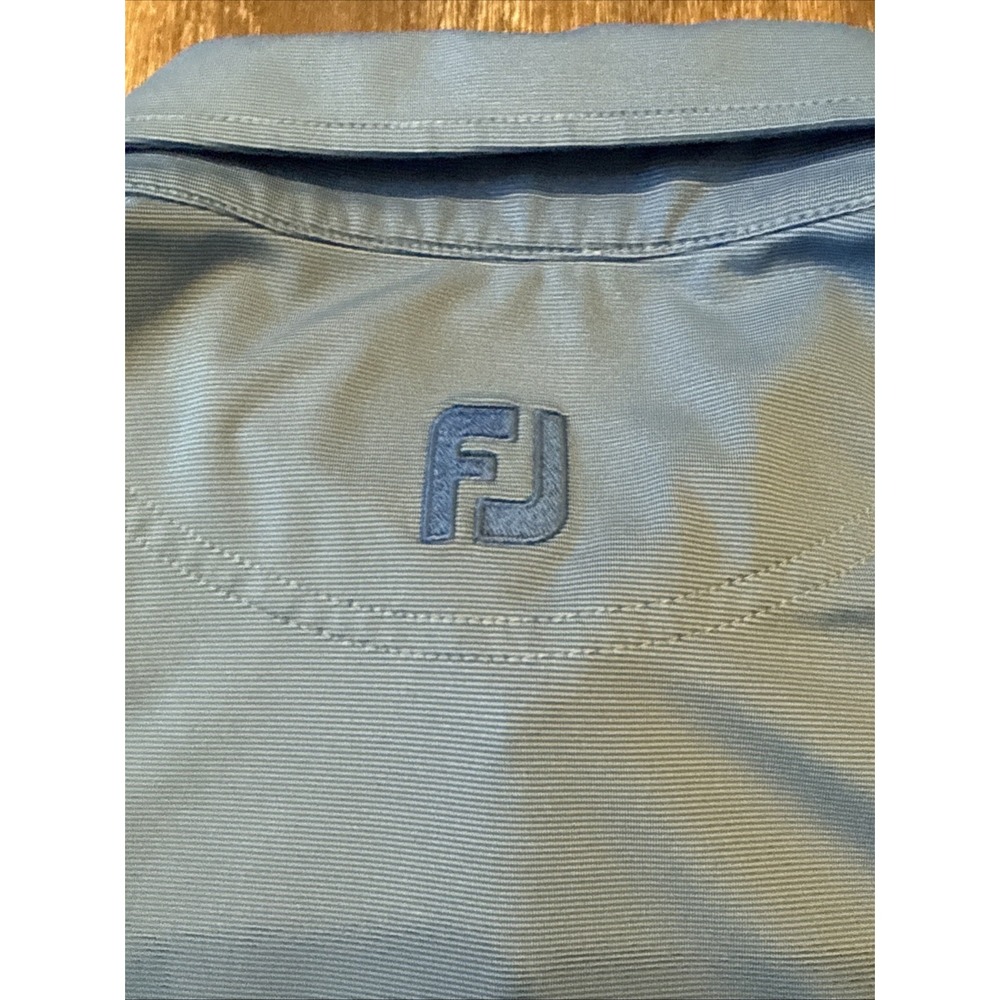 FootJoy Short Sleeve Performance Golf Polo Shirt Men's Large Blue Solid - Picture 3 of 7